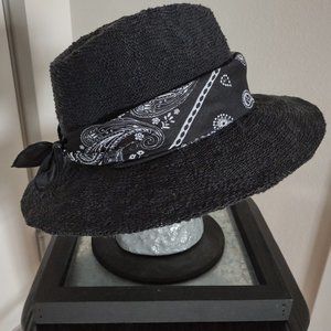 INC International Concepts (MACY'S) Packable Black Panama Hat for Summer